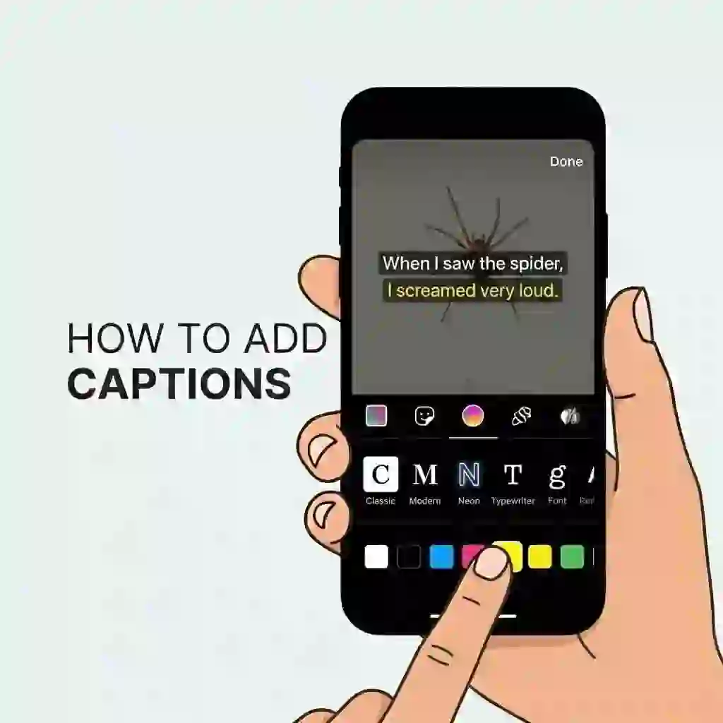 The editing interface in Instagram showing how to add captions to instagram stories and manually correct transcription errors to ensure the text accurately matches the spoken audio.