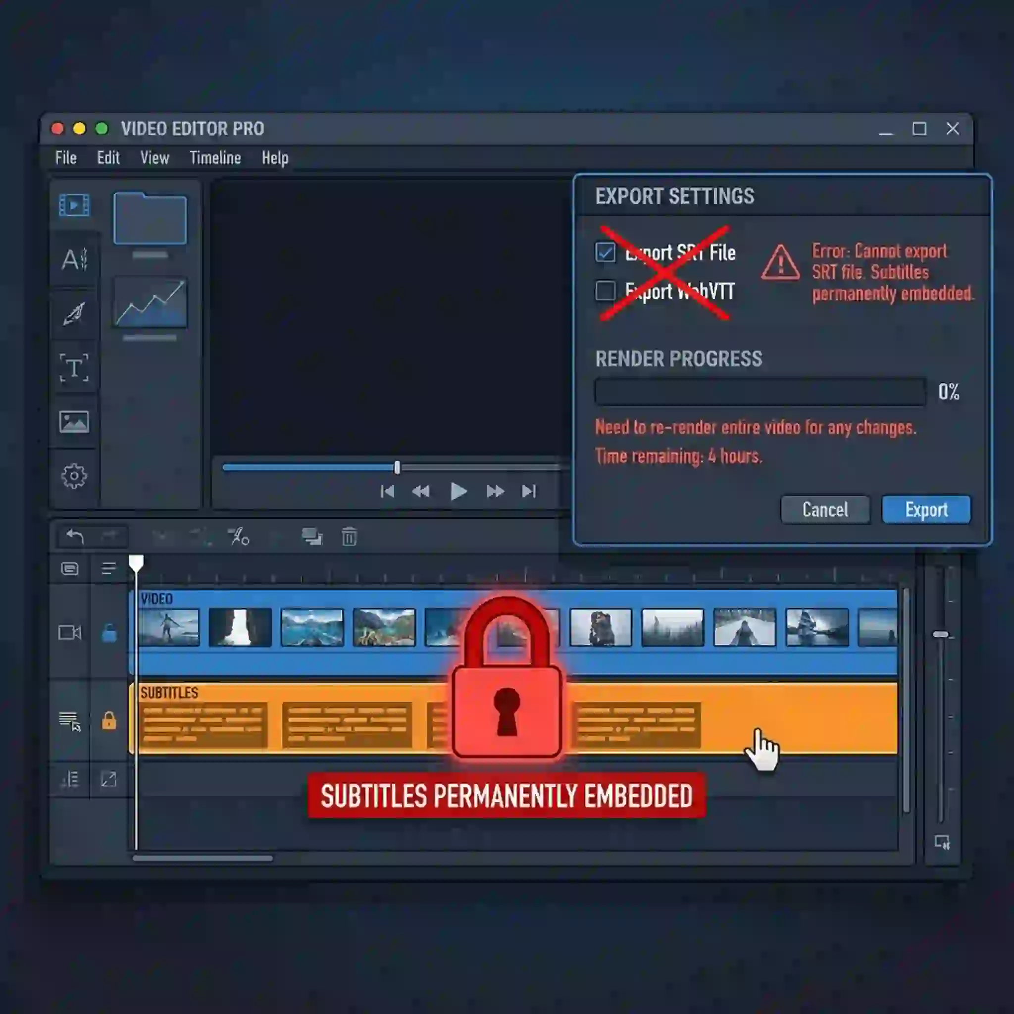 Showcasing the critical limitations of standard video editors for creators who are learning how to add chinese subtitles on rednote effectively